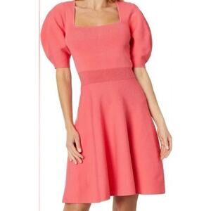 Ted Baker dress Hayliy Puff Sleeve Skater coral size 4 (US 10)
